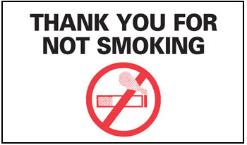 Stock static cling reminders - no smoking