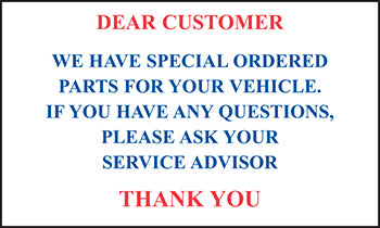 Caats™ brand - stock static cling reminders - part on order