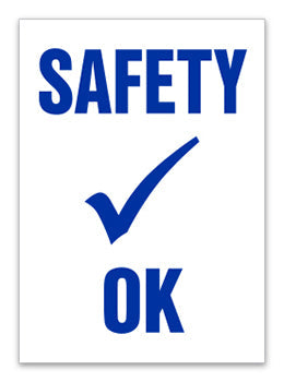Caats™ brand - stock static cling reminders - safety check ok