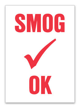 Caats™ brand - stock static cling reminders - smog check ok