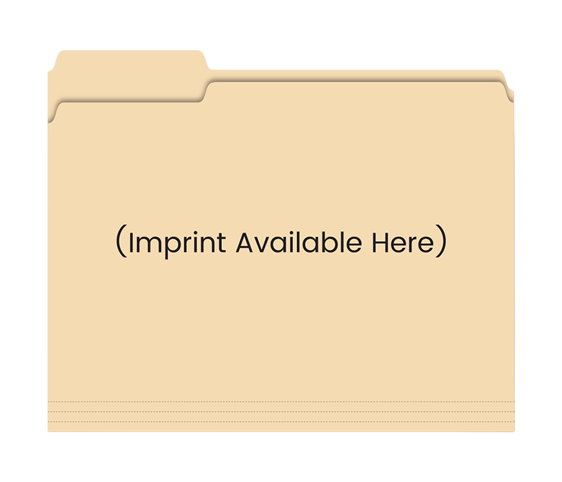 Filerite™ Brand - 3 Tab File Folders - Custom Imprinted - Manilla