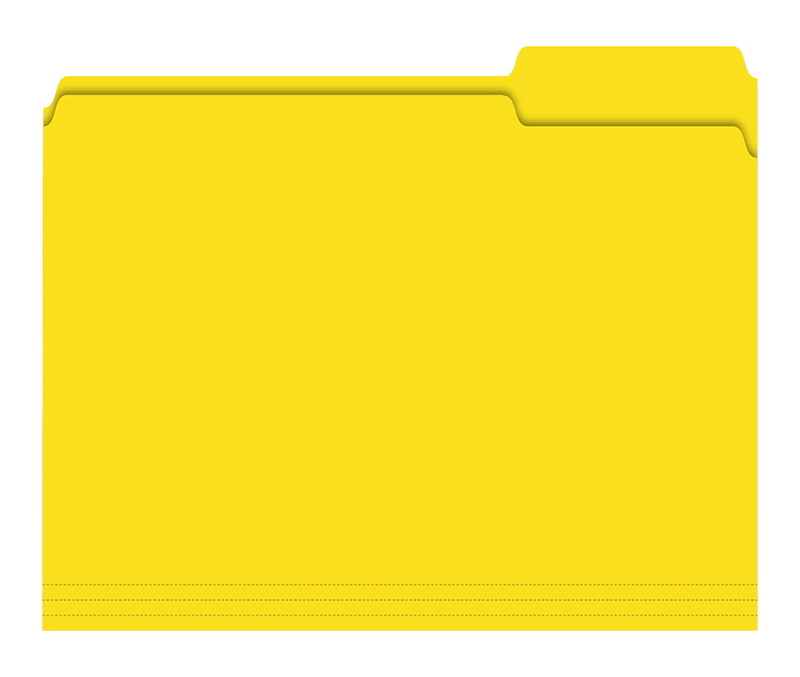 Filerite™ Brand - 3 Tab File Folders - Plain - Yellow