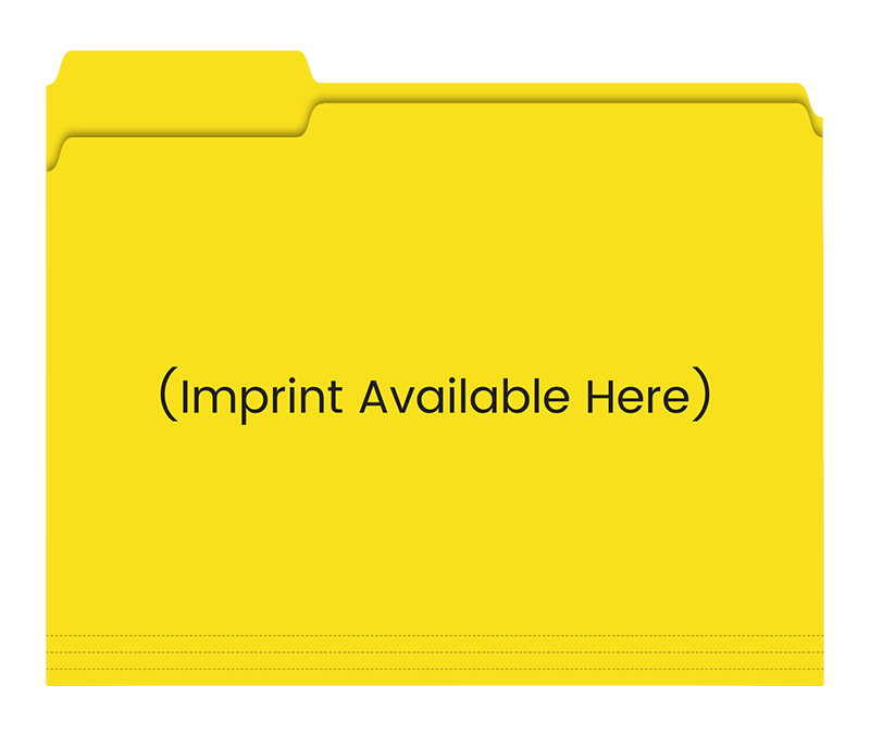 Filerite Brand - 3 Tab File Folders - Custom Imprinted - Yellow