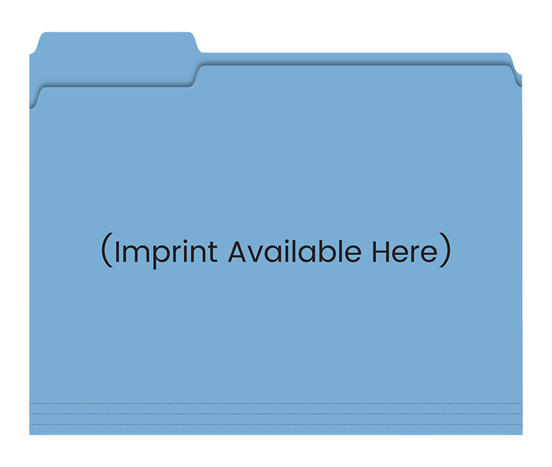 Filerite Brand - 3 Tab File Folders - Custom Imprinted - Blue