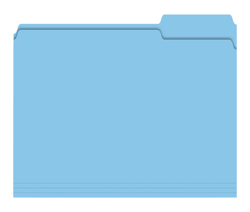Filerite™ Brand - 3 Tab File Folders - Plain - Light Blue