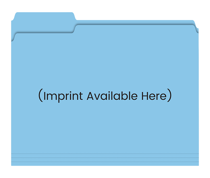 Filerite Brand - 3 Tab File Folders - Custom Imprinted - Light Blue