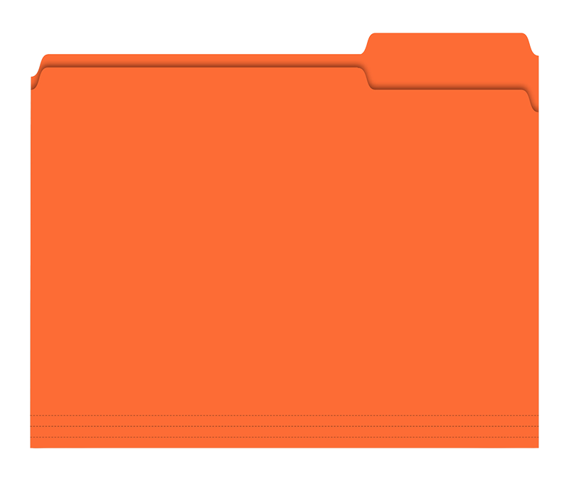 Filerite Brand - 3 Tab File Folders - Plain - Orange