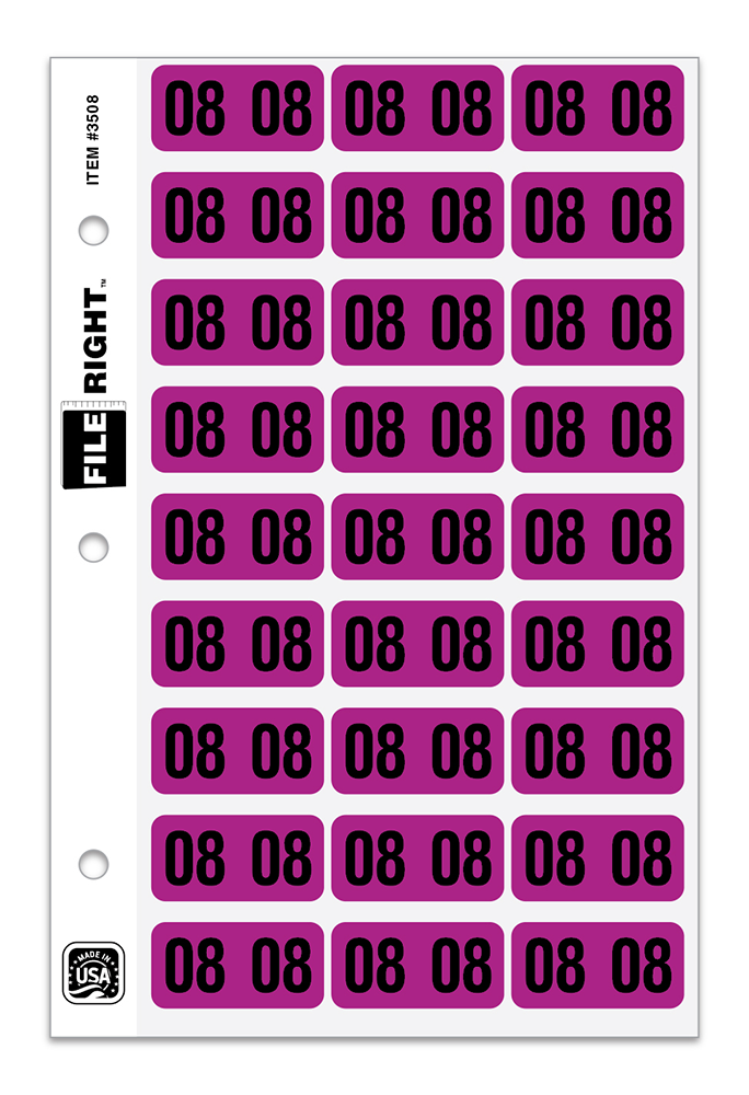File Right™ Brand - 08 Year Labels