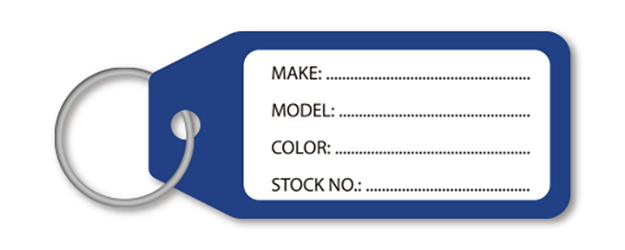 Economical plastic key tags