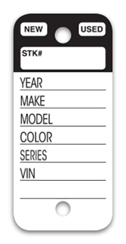Top stripe key tags - form 255