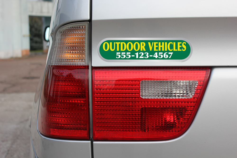 Domed auto decals - chrome