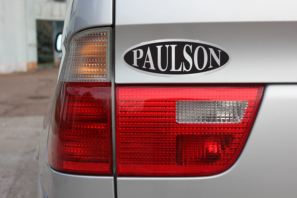 Domed auto decals - chrome