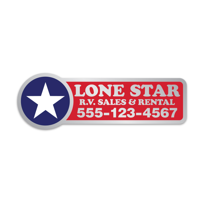 Domed auto decals - chrome