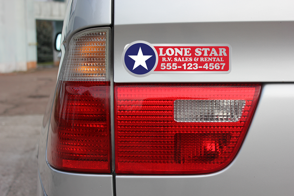 Domed auto decals - chrome
