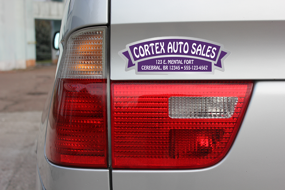 Domed auto decals - chrome