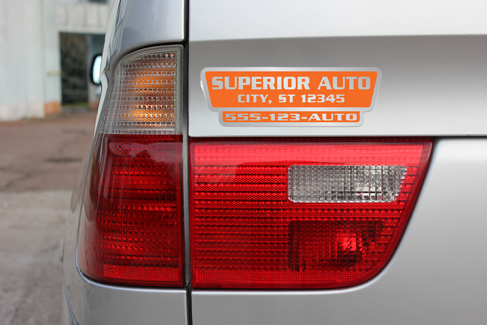 Domed auto decals - chrome