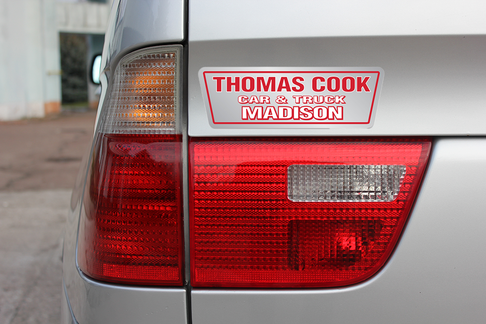 Domed auto decals - chrome