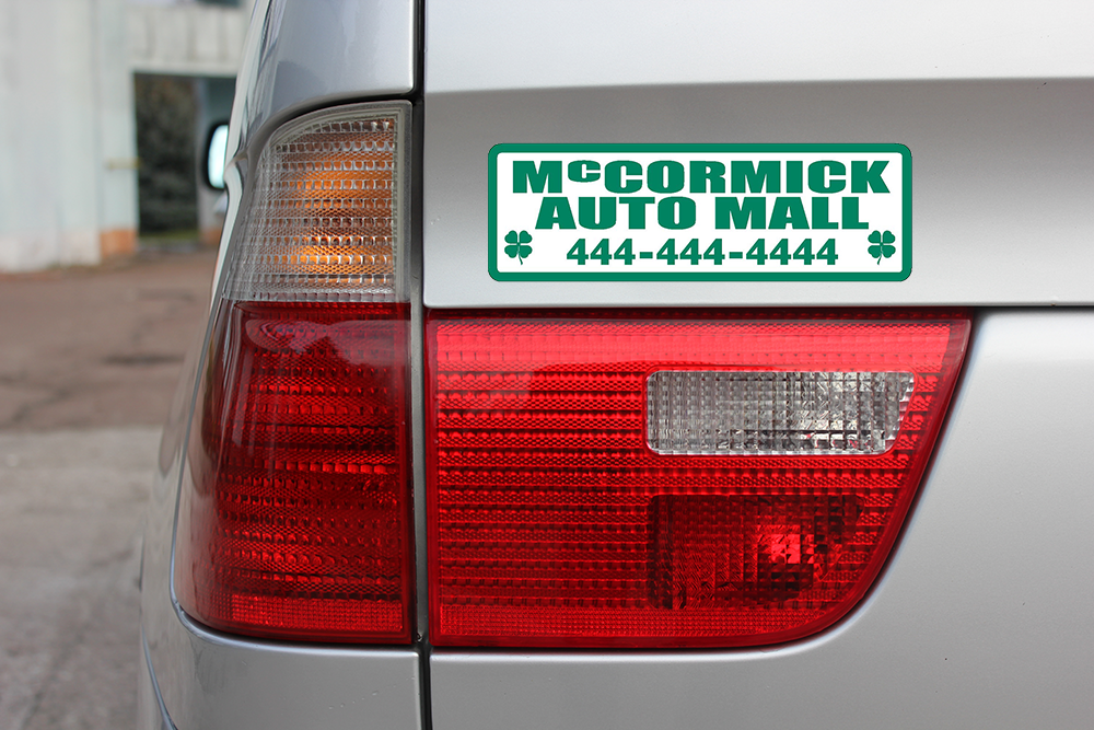 Domed auto decals - white