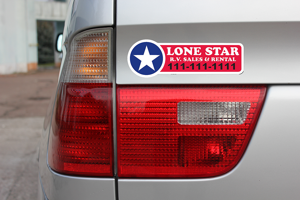 Domed auto decals - white