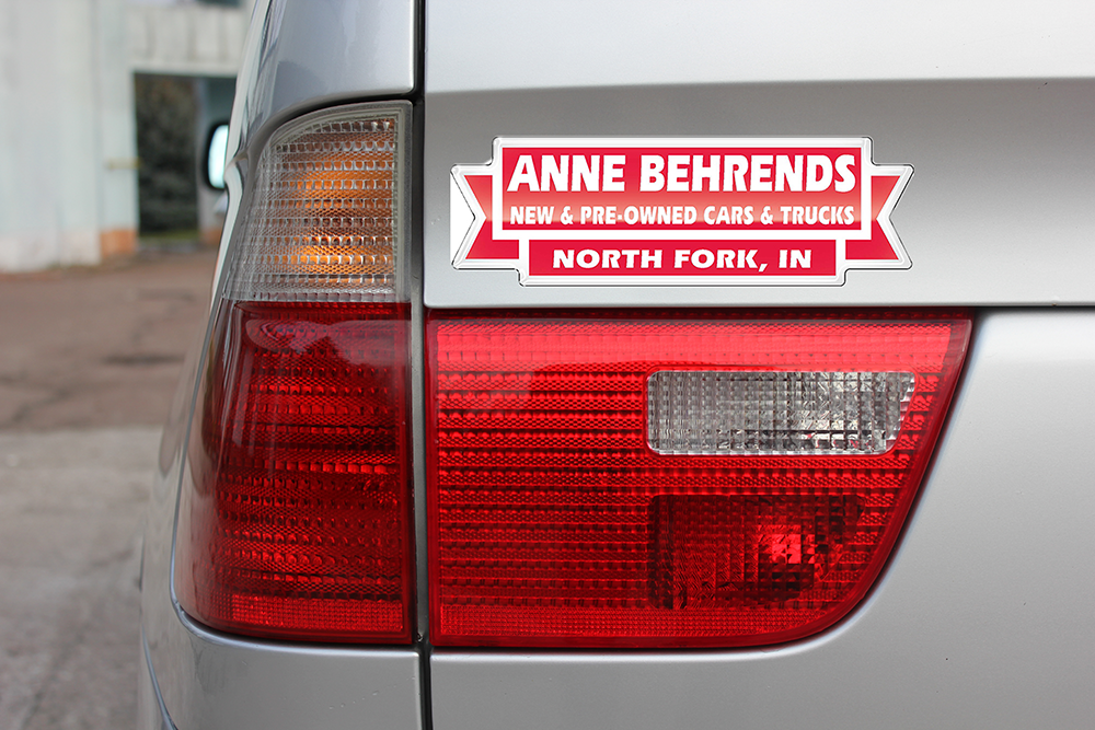 Domed auto decals - white
