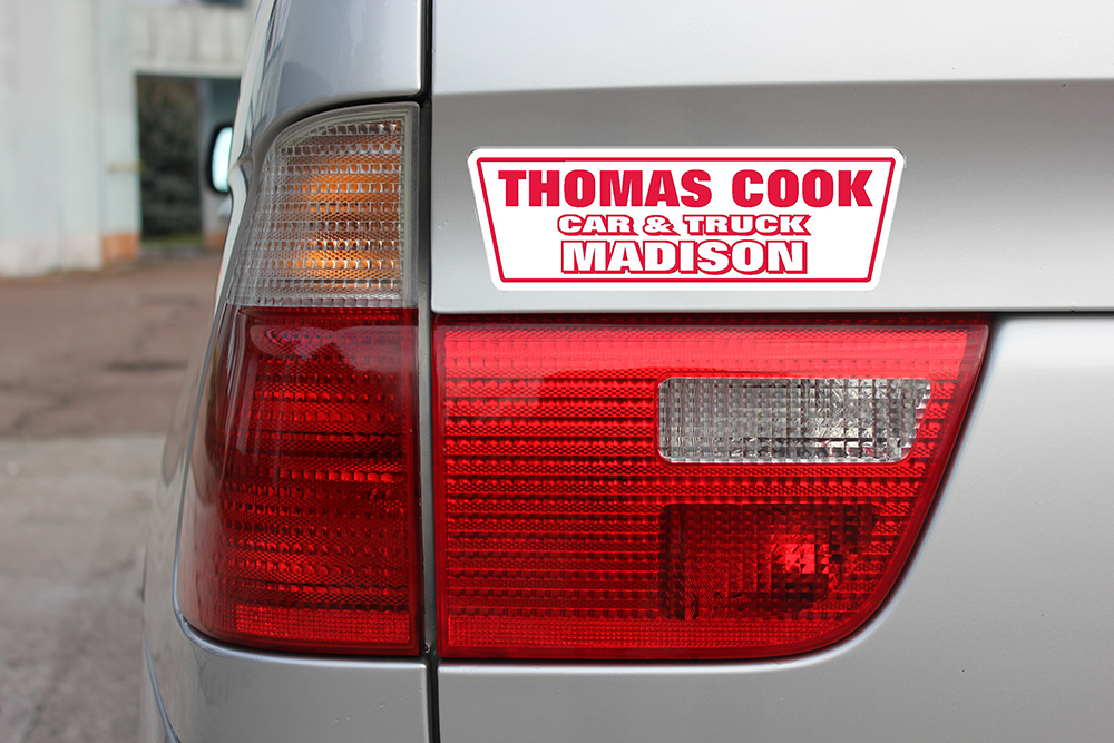 Domed auto decals - white