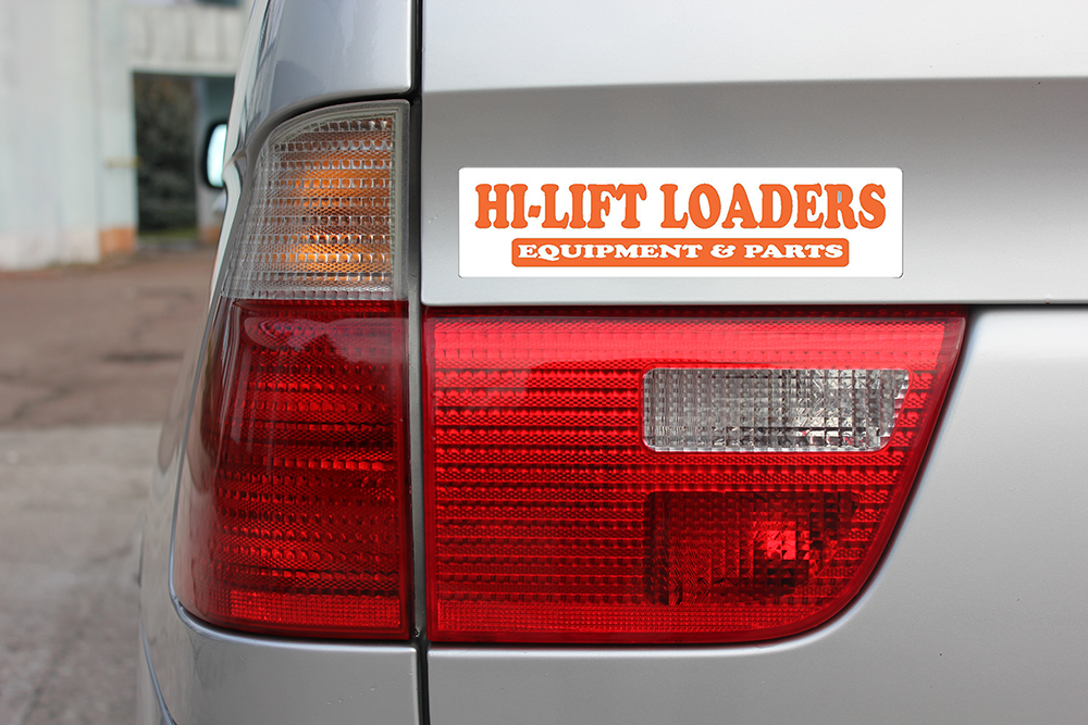 Domed auto decals - white
