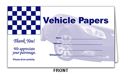 Paper document holders (vehicle paper wallets)