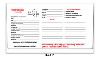 Paper document holders (vehicle paper wallets)