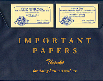 Stock vinyl document wallets