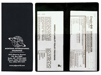Custom vinyl policy  booklet style holder