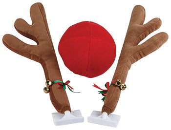 ViZi™ Brand - clip-on antlers & nose set - holiday