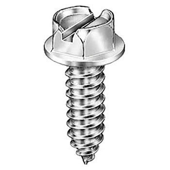License plate screw - sloted hex head