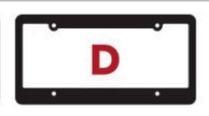 License plate frame style d