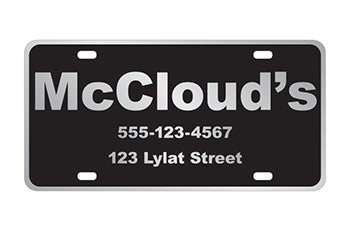 Custom poly coated cardboard car plate