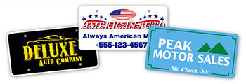 Custom poly coated cardboard car plate