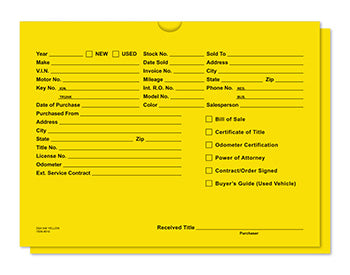 File right brand™ - printed vehicle deal envelopes - form dsa-546