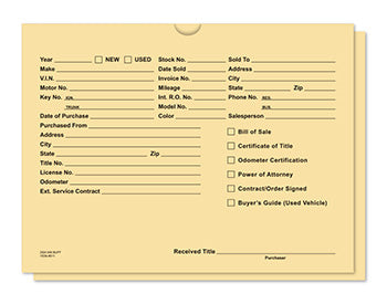 File right brand™ - printed vehicle deal envelopes - form dsa-546