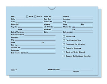 File right brand™ - printed vehicle deal envelopes - form dsa-546