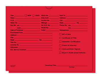 File right brand™ - printed vehicle deal envelopes - form dsa-546