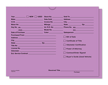 File right brand™ - printed vehicle deal envelopes - form dsa-546
