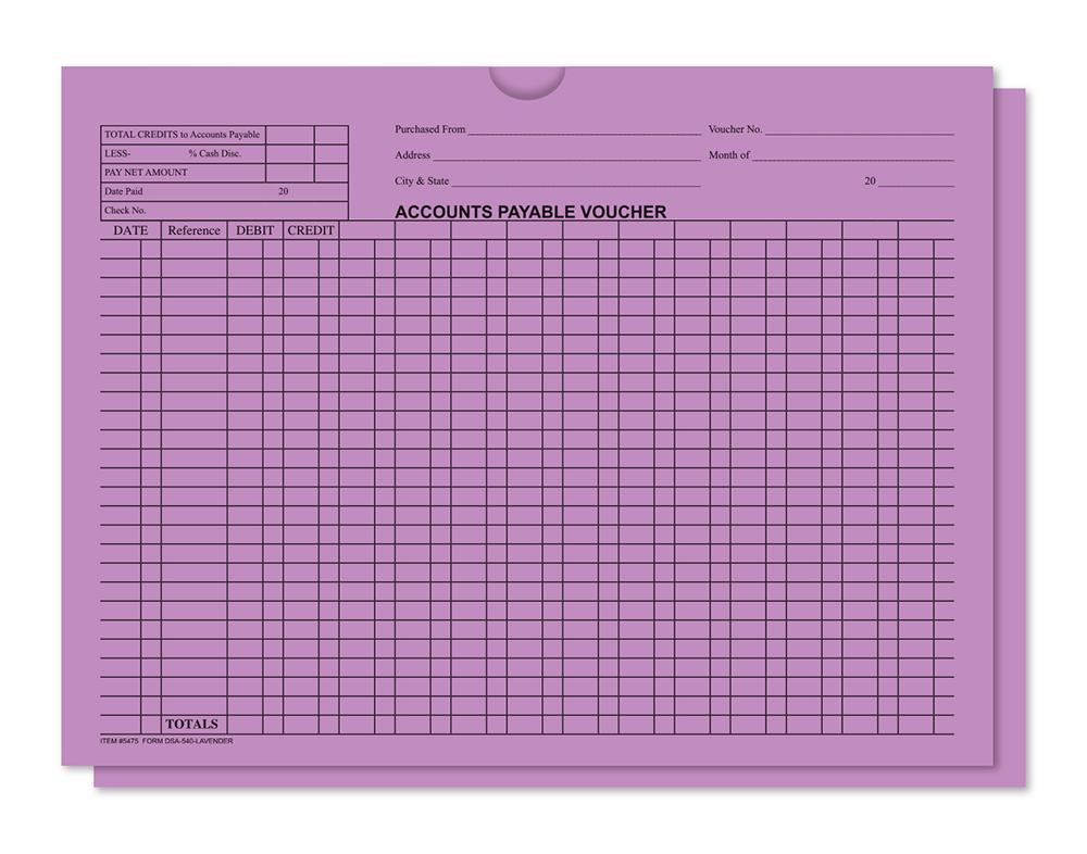 Filerite™ brand - accounts payable voucher jackets (folders) - form DSA-540 (Copy)