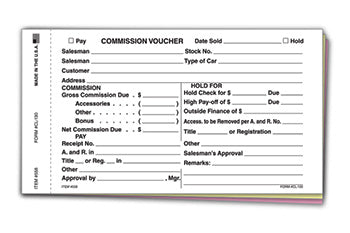 Commission voucher gross / net - form cl-130