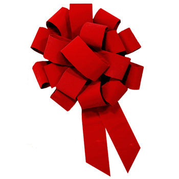 43" red velvet bow