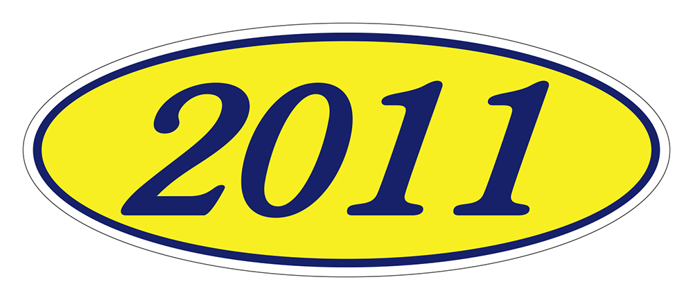 Oval year window stickers