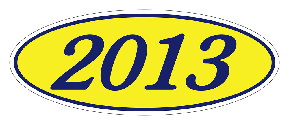 Oval year window stickers