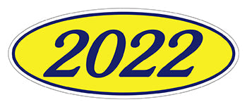Oval year window stickers