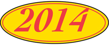Oval year window stickers