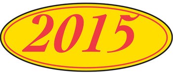 Oval year window stickers