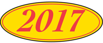 Oval year window stickers