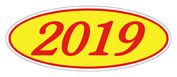 Oval year window stickers